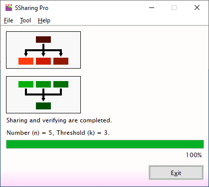 SSharing Main Dialog - Sharing completed